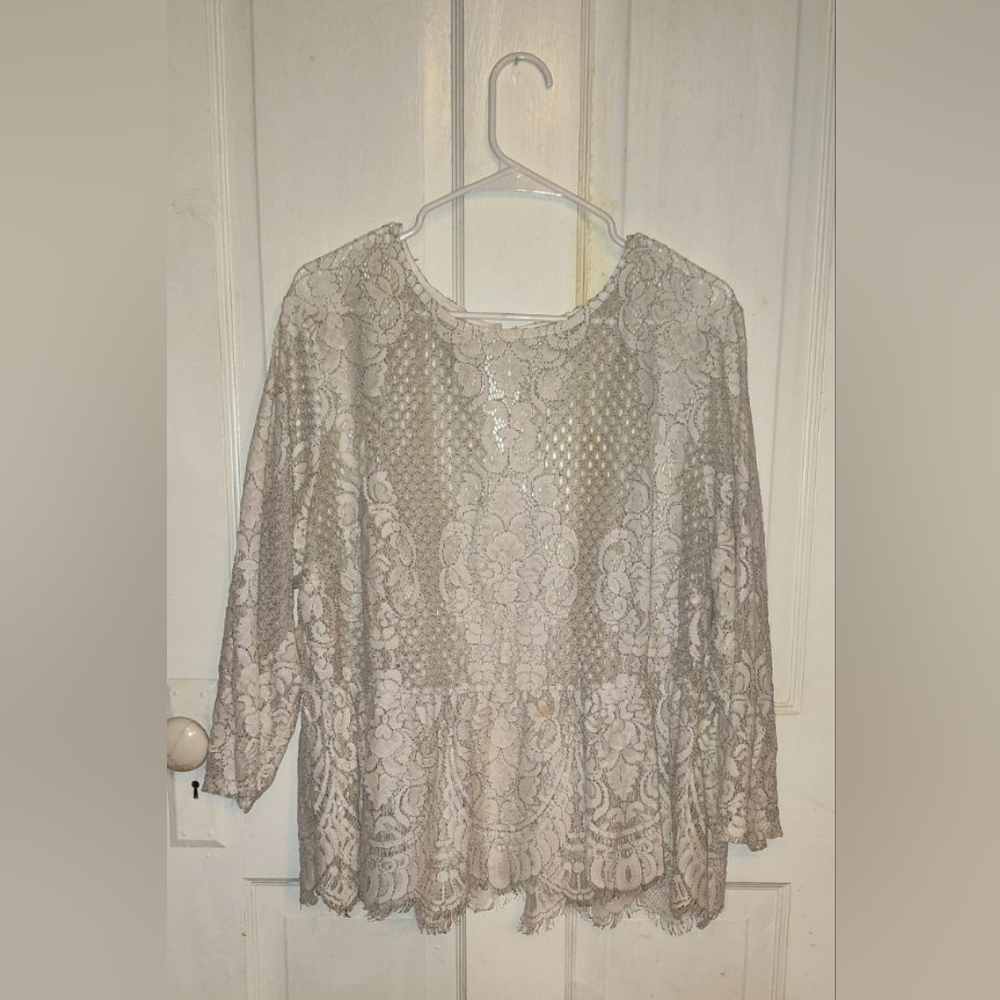Cato Silver Boxy Blouse with Relaxed Fit